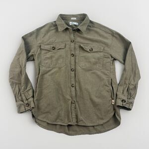 Hollister Boyfriend Fit Flannel Long Sleeve Shirt Shacket Olive‎ Womens S Fall